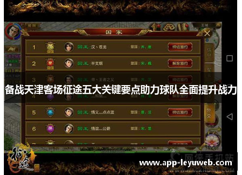 备战天津客场征途五大关键要点助力球队全面提升战力 备战天津客场征途五大关键要点助力球队全面提升战力